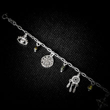 Cargar imagen en el visor de la galería, PULSERA DIJES PROTECCIÓN CON TURMALINA VERDE
