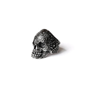 ANILLO CRÁNEO GRABADO ARTESANAL
