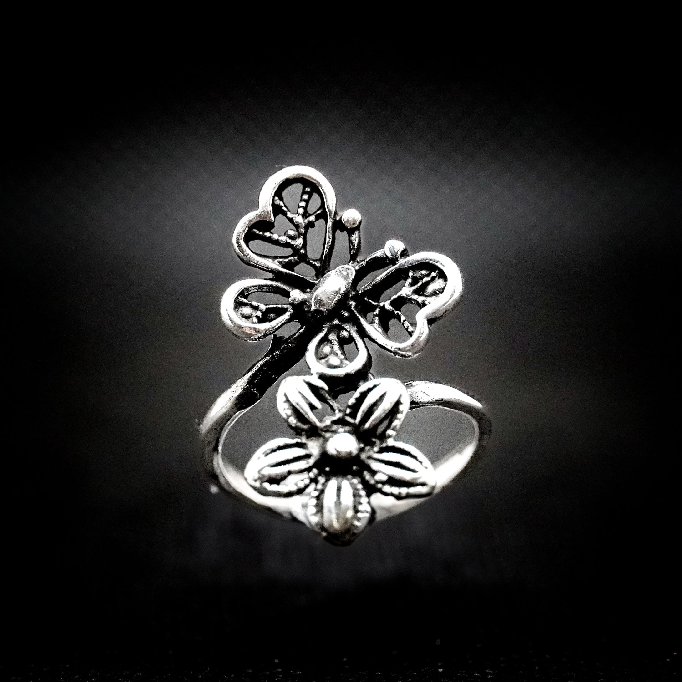 ANILLO FLOR Y MARIPOSA