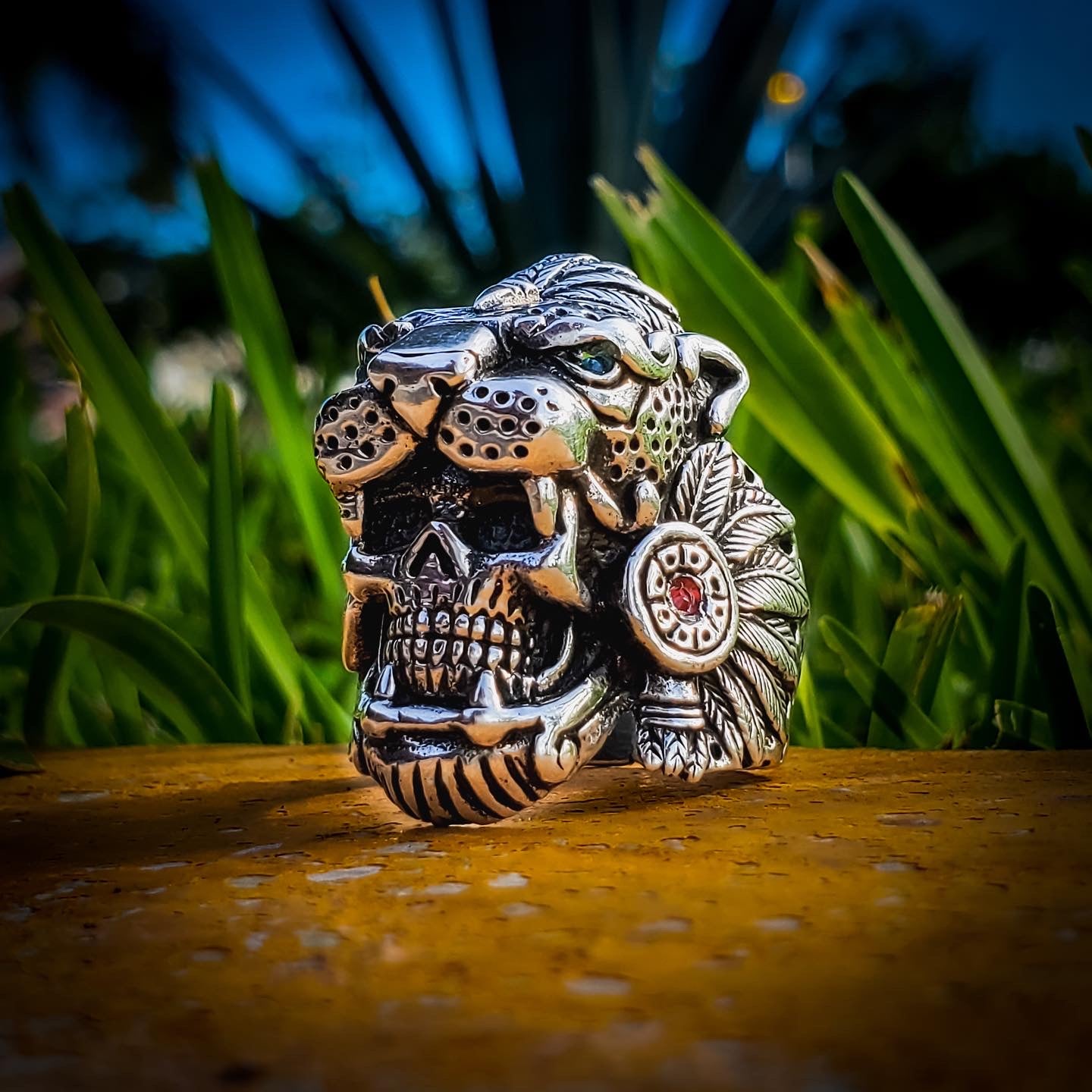 ANILLO GUERRERO JAGUAR AZTECA