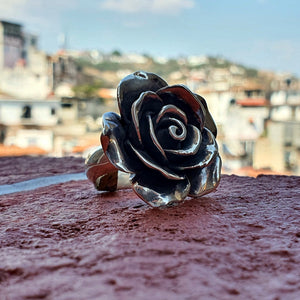 ANILLO ELECTROFORMADO ROSA GALLICA