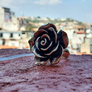 ANILLO ELECTROFORMADO ROSA GALLICA