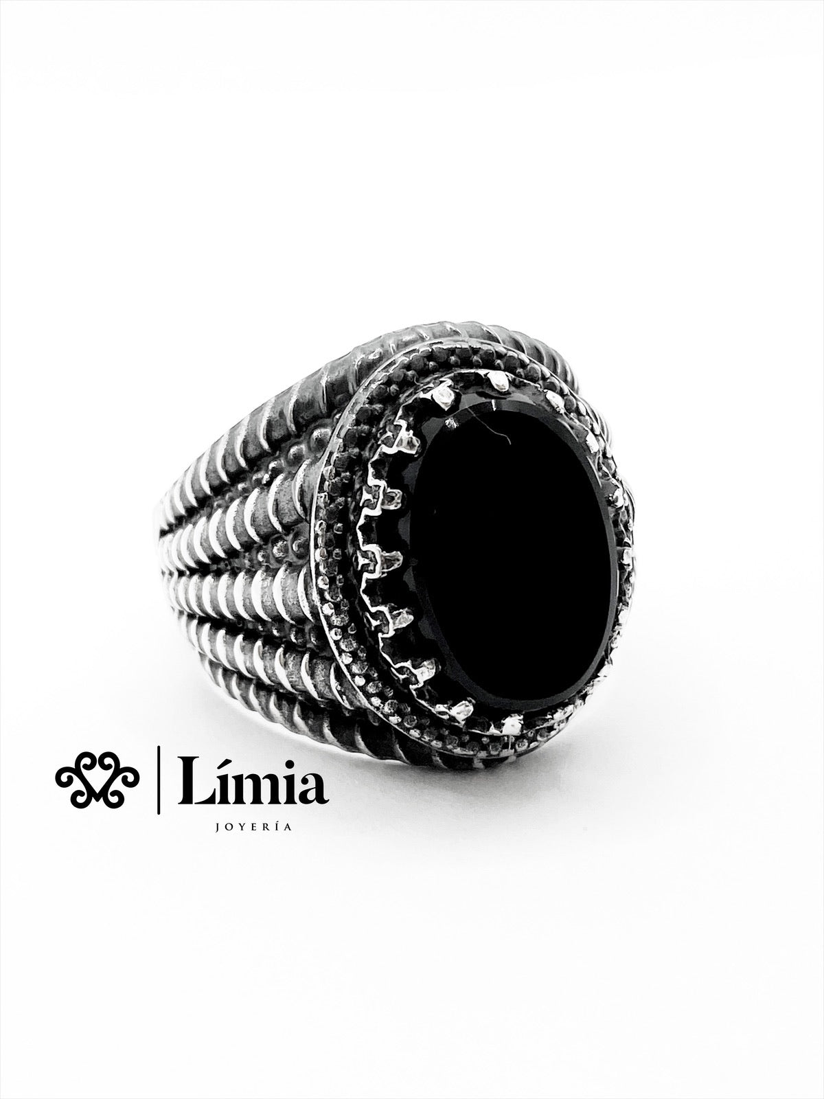 ANILLO ESCAMAS DRAGÓN CON OBSIDIANA