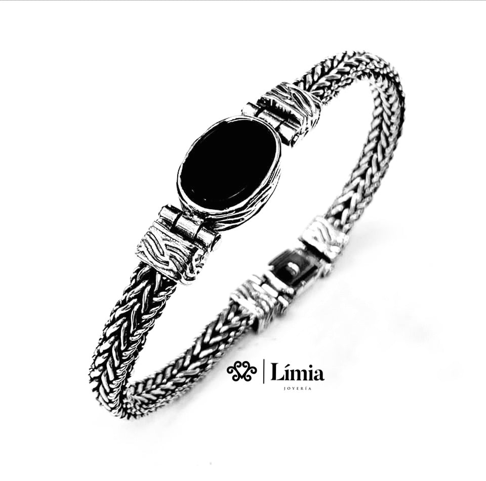 PULSERA ESPIGA CON TORSAL PIEDRA ÓNIX